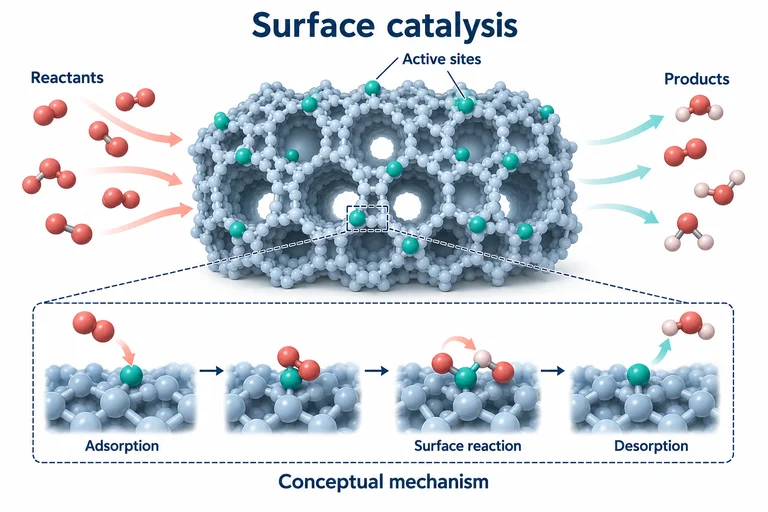 Porous surface catalysis
